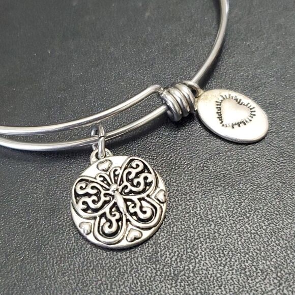 *Final Sale* Footnotes silver tone charm bracelet - Picture 3 of 8